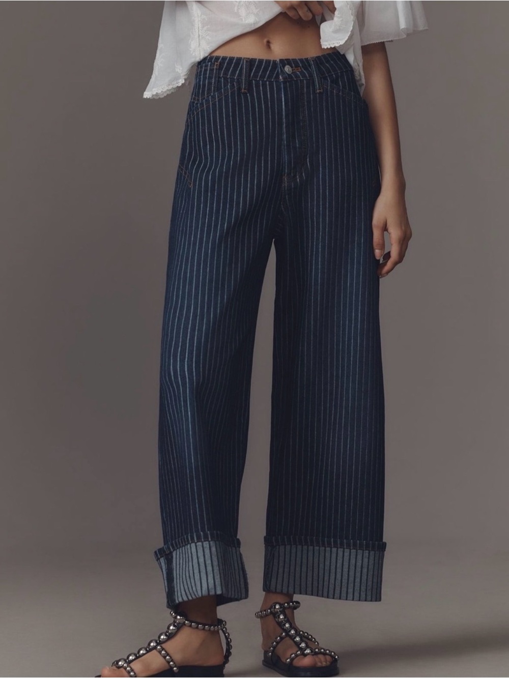 Pilcro Kayden High-Rise Railroad
Stripe Carpenter Barrel Jeans - Picture 3 of 9